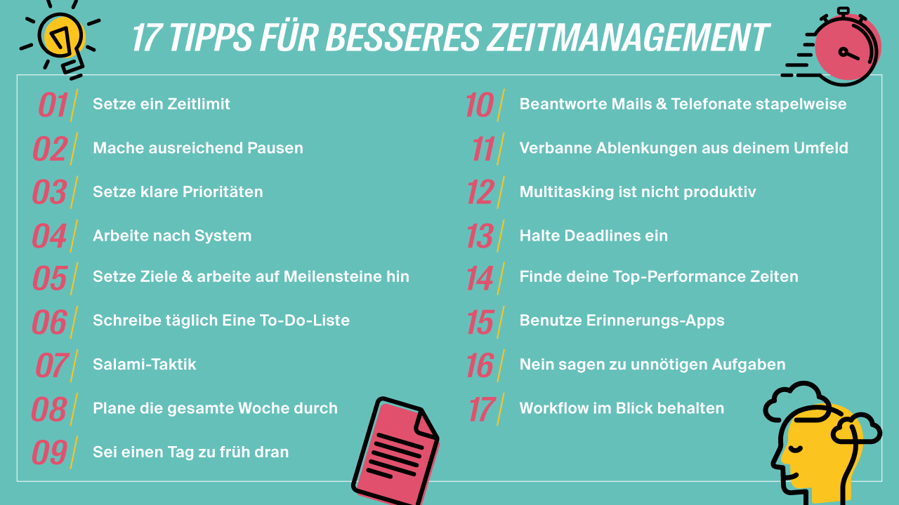 17 Tipps für besseres Zeitmanagement